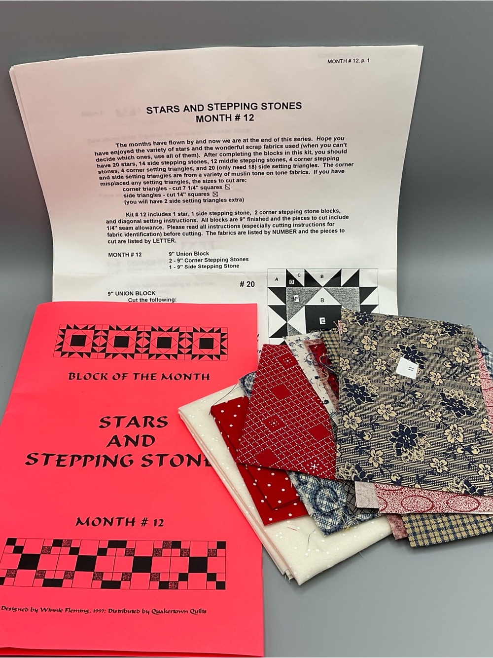 Quakertown Quilts Block of the Month Stars & Stepping Stones Kit Month #12